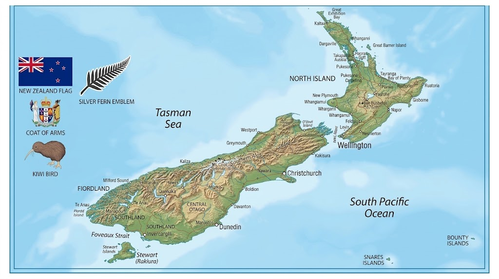 Map of New Zealand
